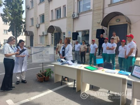 Sumqayıt şəhər Perinatal Mərkəzdə obyekt mülki müdafiə məşqləri keçirilib